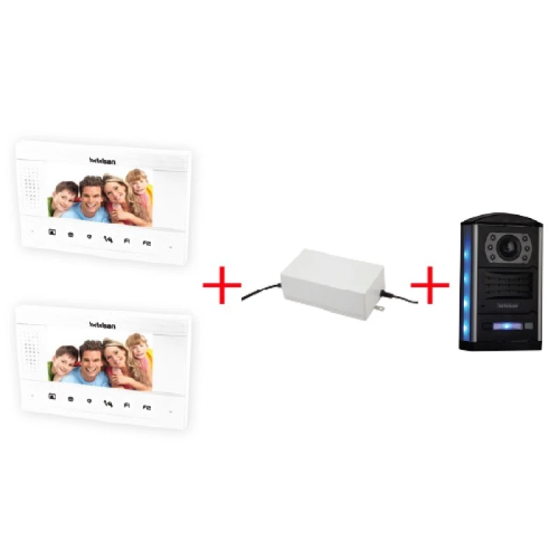 SWORDER 4.3” Renkli Dokunmatik LCD Görüntülü Villa Kitler Obsidian(İkili)